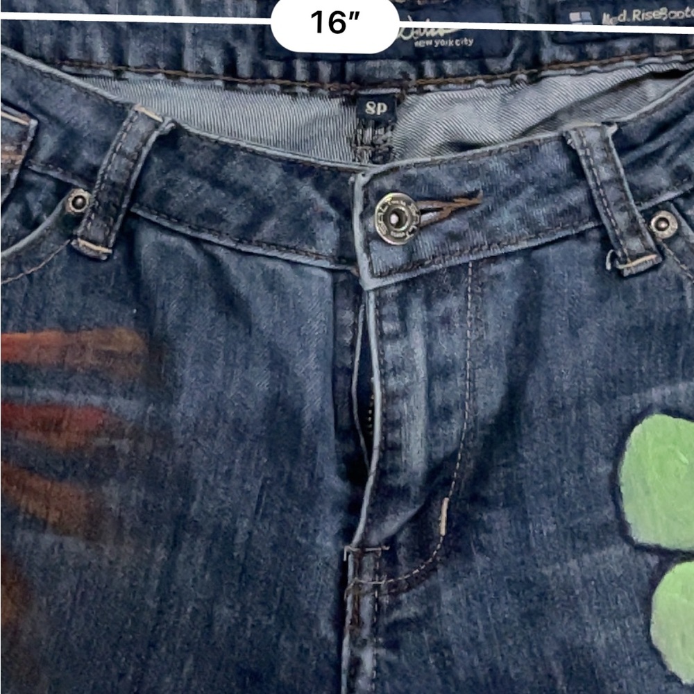 Salt Works Colorful Graphic Flare Jeans - Picture 8 of 10